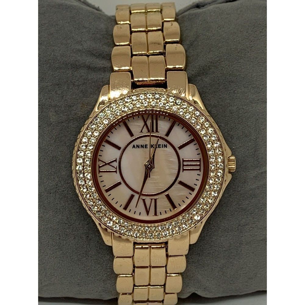 Anne Klein AK1462 Womens Rose Gold Stainless Steel Analog Dial Quartz Watch W242